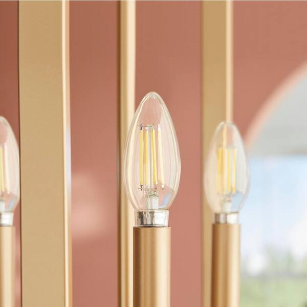 EcoSmart 60-Watt Equivalent B11 Dimmable E12 Candelabra ENERGY STAR Clear Glass LED Vintage Edison Light Bulb Daylight (3-Pack)