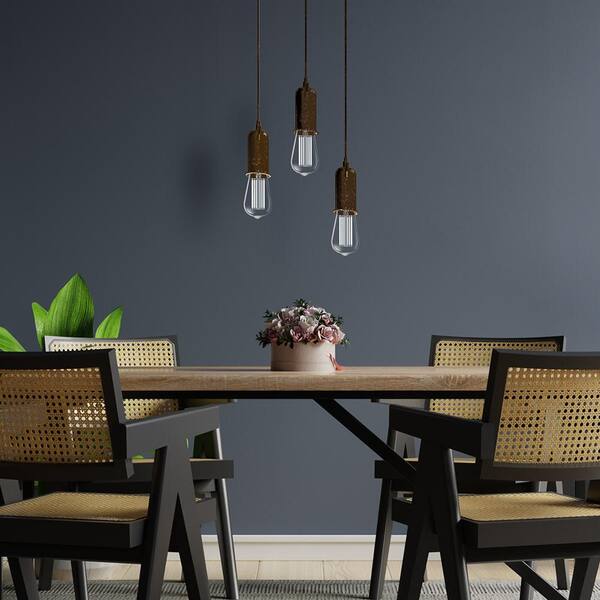 Feit Electric 60-Watt Equivalent ST19 Dimmable White Filament Clear Glass E26 Vintage Edison LED Light Bulb Daylight 5000K (4-Pack)