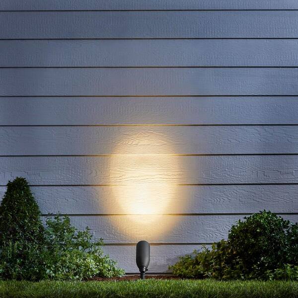 Hampton Bay 640/1130 Lumens Black Hardwired Low Voltage LED Adjustable Light Color Outdoor Spotlight Or Flood Light With Clear Lens