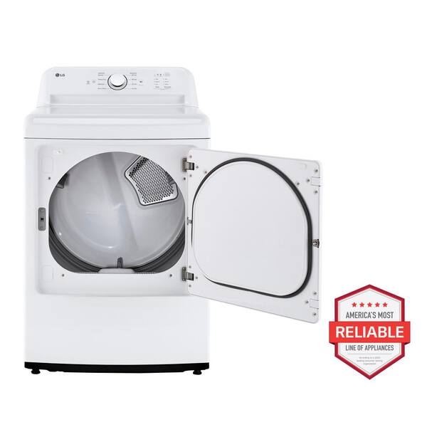 LG 7.3 Cu.Ft. Vented Electric Dryer In White With Sensor Dry Technology