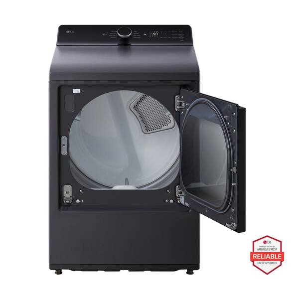 LG 7.3 Cu. Ft. Vented SMART Electric Dryer In Matte Black With EasyLoad Door And Sensor Dry Technology