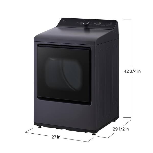 LG 7.3 Cu. Ft. Vented SMART Electric Dryer In Matte Black With EasyLoad Door And Sensor Dry Technology