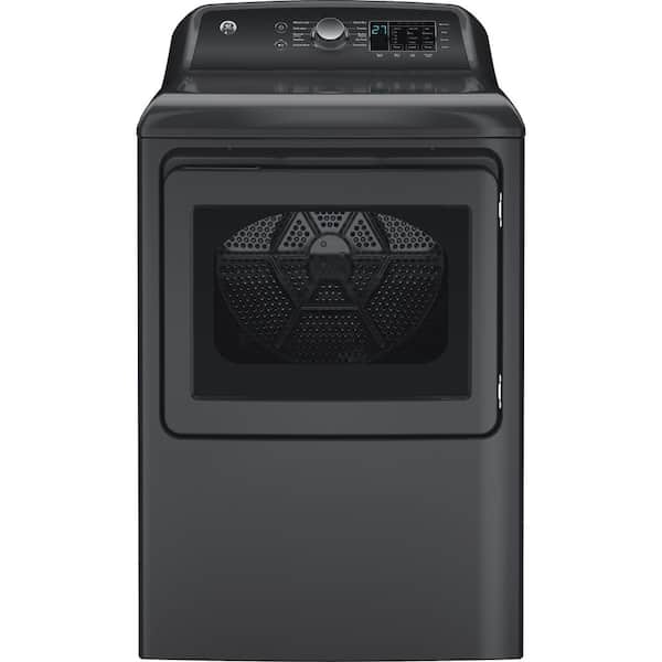 GE 7.4 cu. ft. vented Front Load Electric Dryer in Diamond Gray with Sensor Dry