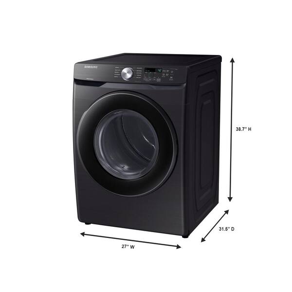 Samsung 7.5 Cu. Ft. Vented Stackable Electric Dryer In Brushed Black With Sensor Dry
