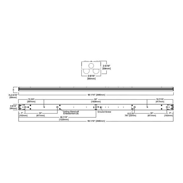 Metalux 8 Ft. 2-Light Linear White Integrated LED Garage Strip Light With 8913 Lumens 4000K