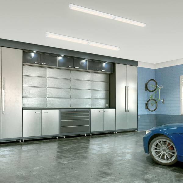 EnviroLite 8 Ft. White Strip Fixture LED Ready For 4 T8 Type B Double End Powered LED Tubes