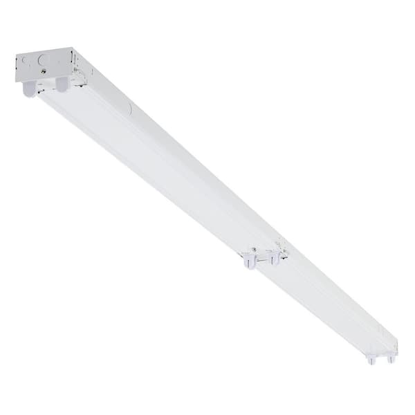 EnviroLite 8 ft. White Strip Fixture LED Ready for 4 T8 Type B Double End Powered LED Tubes