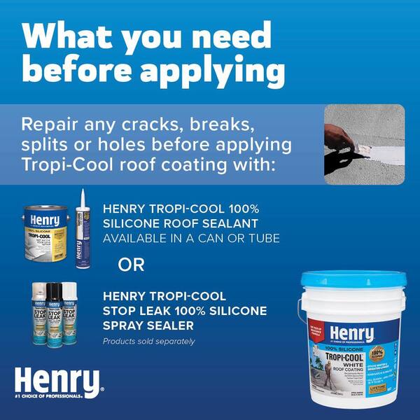 Henry 887 Tropi-Cool White 100% Silicone Reflective Roof Coating 4.75 Gal