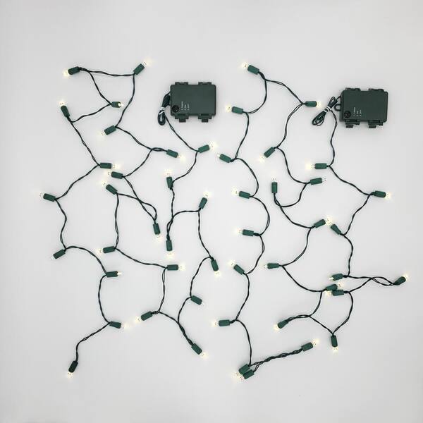LUMABASE 9.5 Ft. 25-Light Warm White Battery Operated String Lights (Set Of 2)