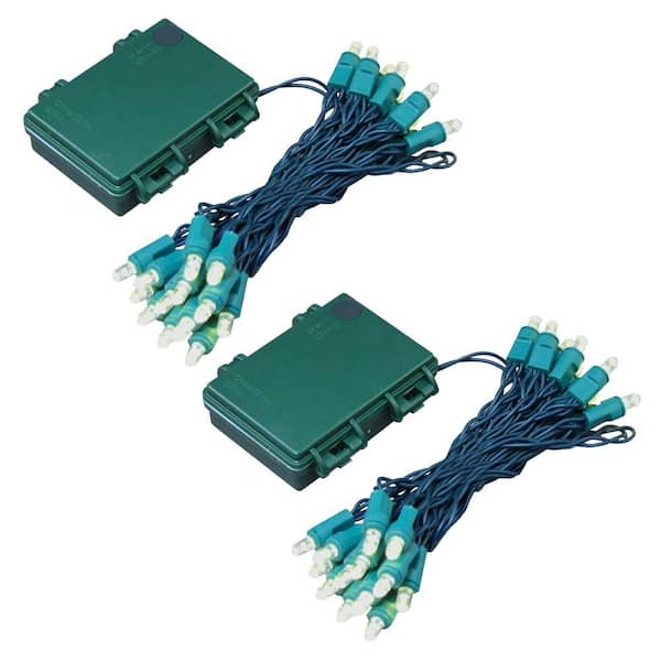 LUMABASE 9.5 ft. 25-Light Warm White Battery Operated String Lights (Set of 2)