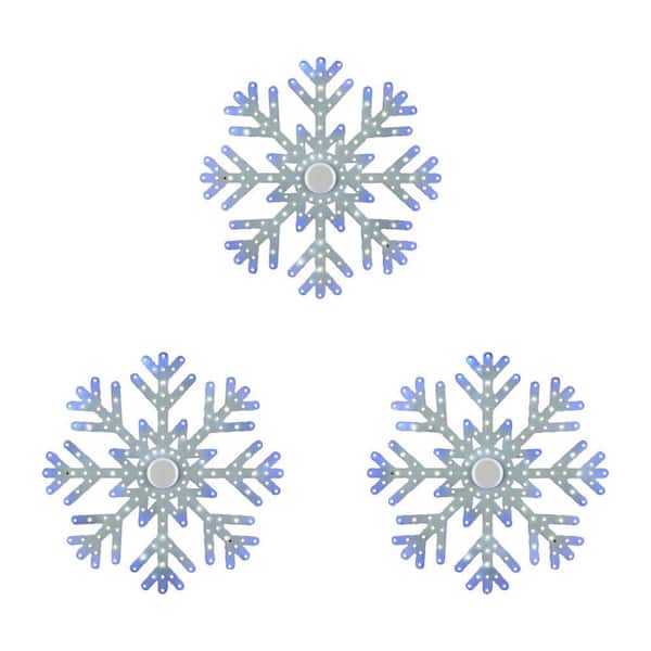 Home Accents Holiday 9.5 in. Twinkling LED Snowflakes (3-Pack) Y4