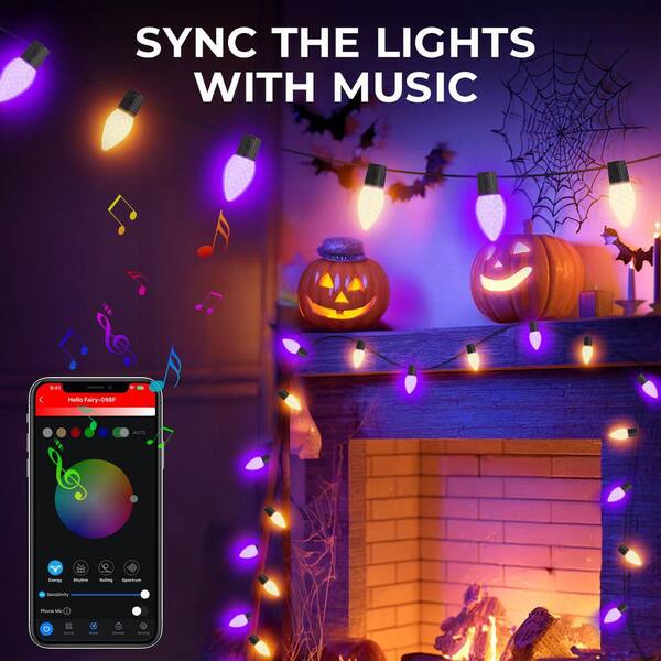 AVATAR CONTROLS 99 Ft. Smart String Lights Extendable C9 DIY Color Changing APP Remote Controlled Music Timer 150 LED
