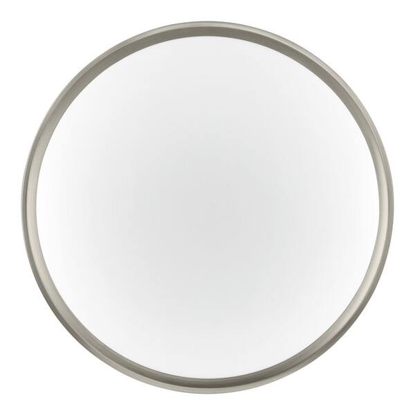 Hampton Bay Ashburrow 15 In. Light Brushed Nickel Adjustable CCT Integrated LED Ceiling Flush Mount Fixture With Night Light