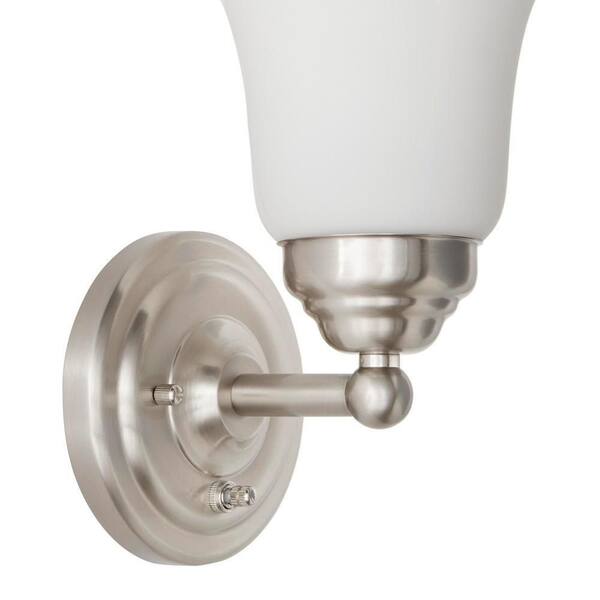 Hampton Bay Ashhurst 1-Light Brushed Nickel Wall Sconce With Switch