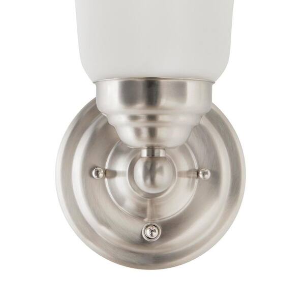 Hampton Bay Ashhurst 1-Light Brushed Nickel Wall Sconce With Switch