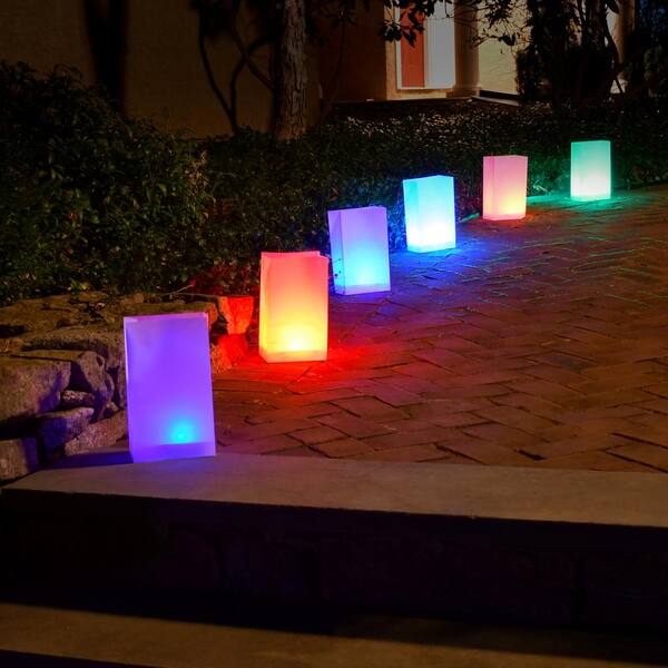 LUMABASE Battery Operated Luminaria Kit With Timer - Color Changing (6-Count)