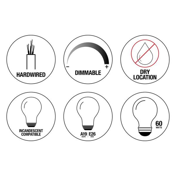 Hampton Bay Bercello Estates 15 In. Traditional 2-Light Volterra Bronze Dimmable Flush Mount Ceiling Light With Etched Glass Shade