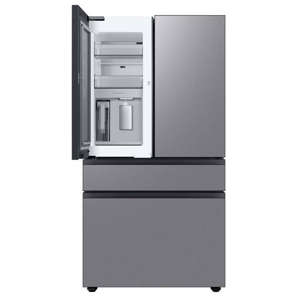Samsung Bespoke 29 Cu. Ft. Standard Depth 4-Door French Door Smart Refrigerator In Stainless Steel With Beverage Center