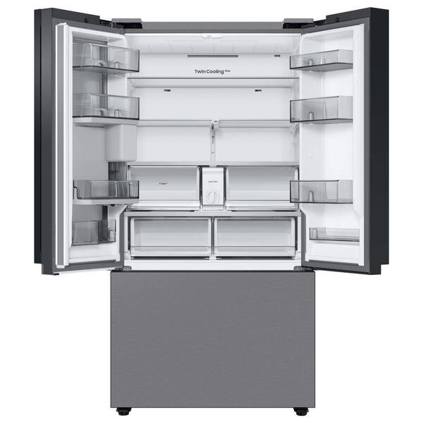 Samsung Bespoke 30 Cu. Ft. Standard Depth 3-Door French Door Smart Refrigerator In Stainless Steel With Beverage Center