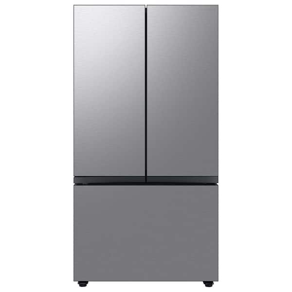Samsung Bespoke 30 cu. ft. Standard Depth 3-Door French Door Smart Refrigerator in Stainless Steel with Beverage Center