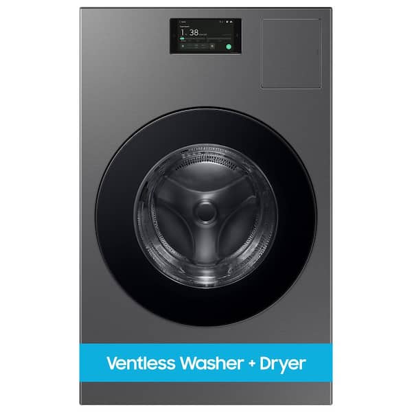 Samsung Bespoke 5.3 cu. ft. Ultra Capacity Ventless Heat Pump All-In-One Washer Dryer Combo with Super Speed in Dark Steel