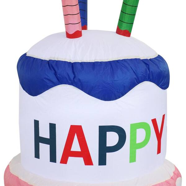 Sunnydaze Birthday Cake Outdoor Inflatable Decoration