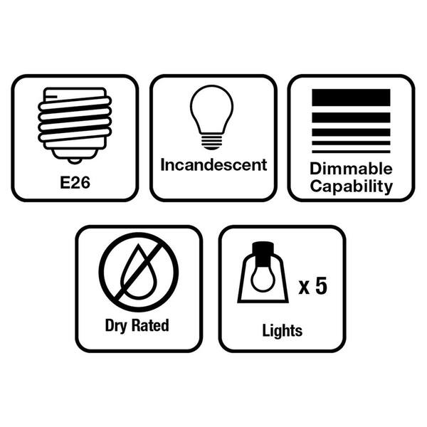 Hampton Bay Boswell Quarter 5-Light Black Industrial Linear Island Hanging Chandelier For Kitchen Islands And Dining