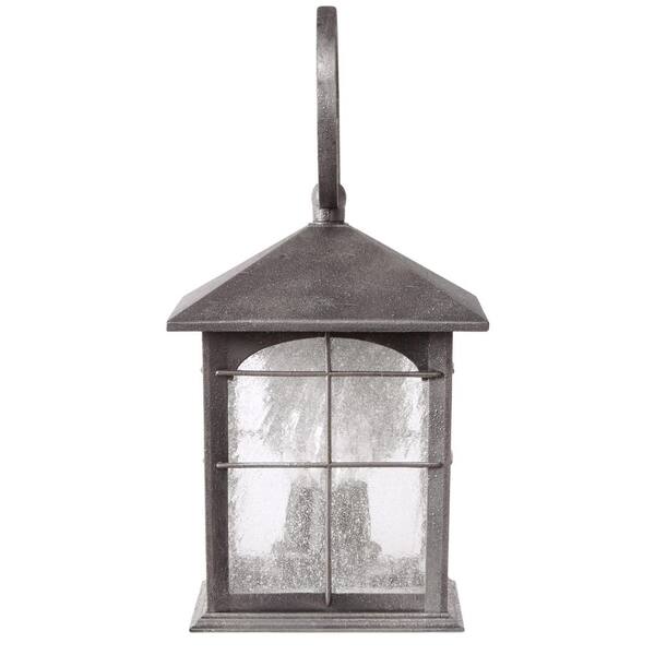 Home Decorators Collection Brimfield 17.5 In. Aged Iron 3-Light Line Voltage Outdoor Wall Light Sconce With No Bulbs Included