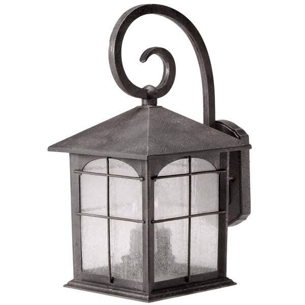 Home Decorators Collection Brimfield 17.5 In. Aged Iron 3-Light Line Voltage Outdoor Wall Light Sconce With No Bulbs Included