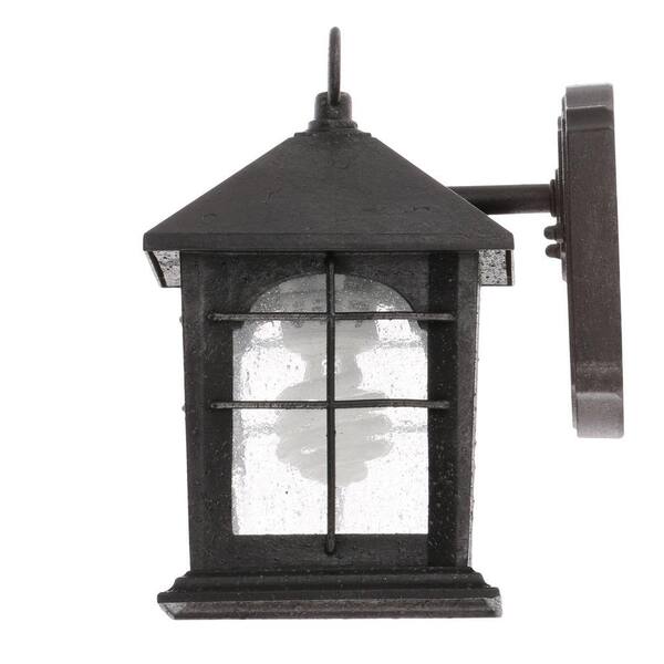Home Decorators Collection Brimfield 9 In. Aged Iron 1 Light Line Voltage Outdoor Wall Light Sconce With No Bulb Included