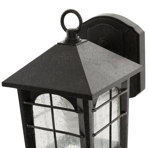 Home Decorators Collection Brimfield 9 In. Aged Iron 1 Light Line Voltage Outdoor Wall Light Sconce With No Bulb Included