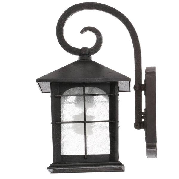Home Decorators Collection Brimfield Aged Iron 1-Light Line Voltage Hardwired Outdoor Porch Light Wall Lantern Sconce With No Bulb Included