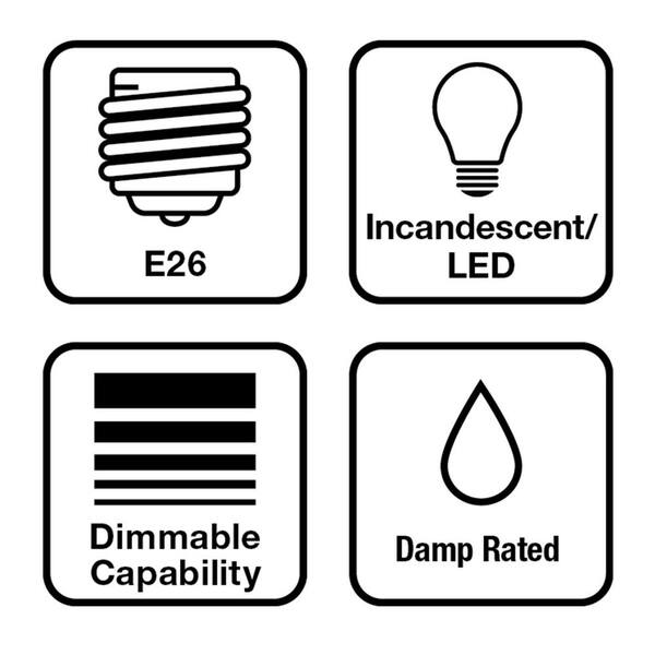 Home Decorators Collection Brookley 14 In. 2-Light Brushed Gold Semi-Flush Mount With White Fabric Shade