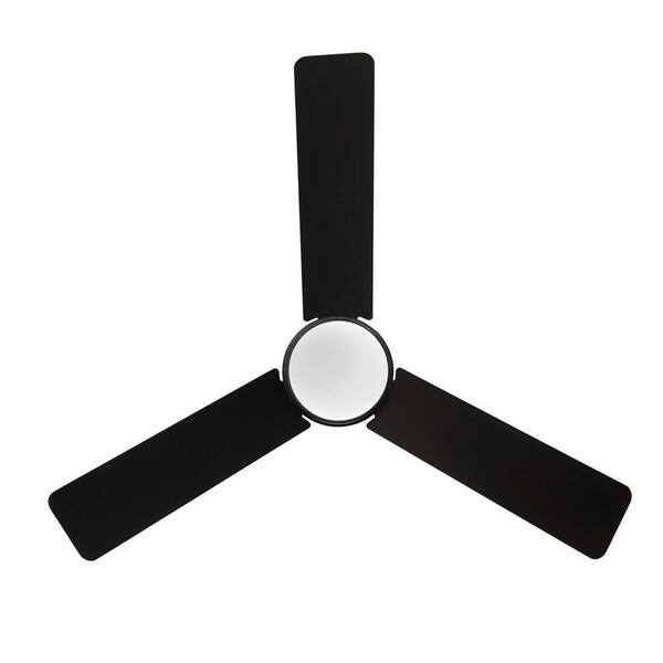 Hampton Bay Castlegate 44 In. Indoor Integrated LED Matte Black Ceiling Fan With 3 Reversible Blades Light Kit And Remote Control