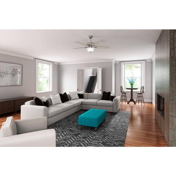 Hunter Channing 54 In. Hunter Express Indoor Brushed Nickel Ceiling Fan With Remote And Light Kit Included