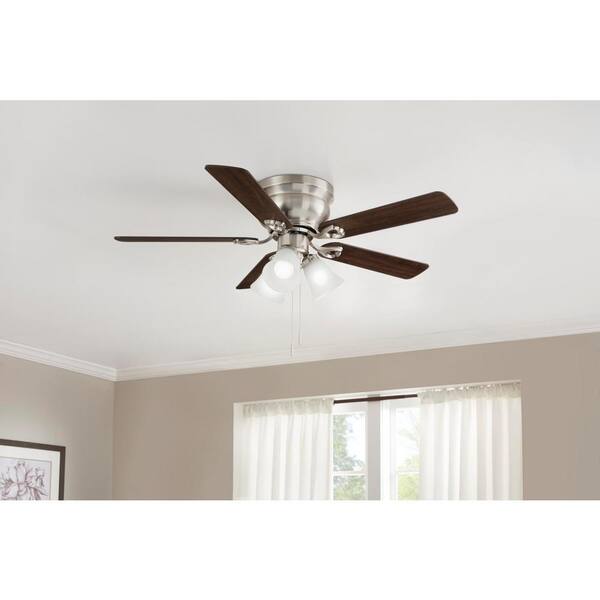 Hampton Bay Clarkston II 44 In. LED Indoor Brushed Nickel Ceiling Fan With Light Kit