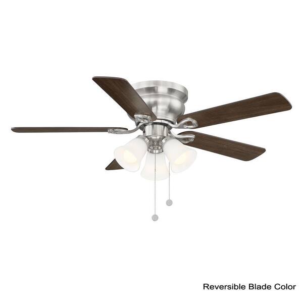 Hampton Bay Clarkston II 44 In. LED Indoor Brushed Nickel Ceiling Fan With Light Kit