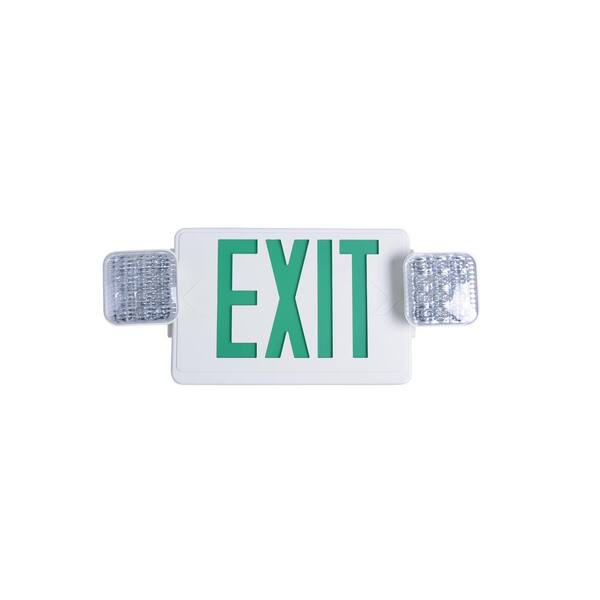 Commercial Electric Combo 14-Watt Equivalent Integrated LED White Exit Sign And Emergency Light With Ni-Cad 9.6-Volt Battery