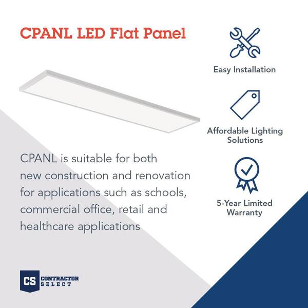 Lithonia Lighting Contractor Select CPANL DCMK 1 Ft. X 4 Ft. 4000 Lumens Integrated LED Panel Light Switchable Color Temperature