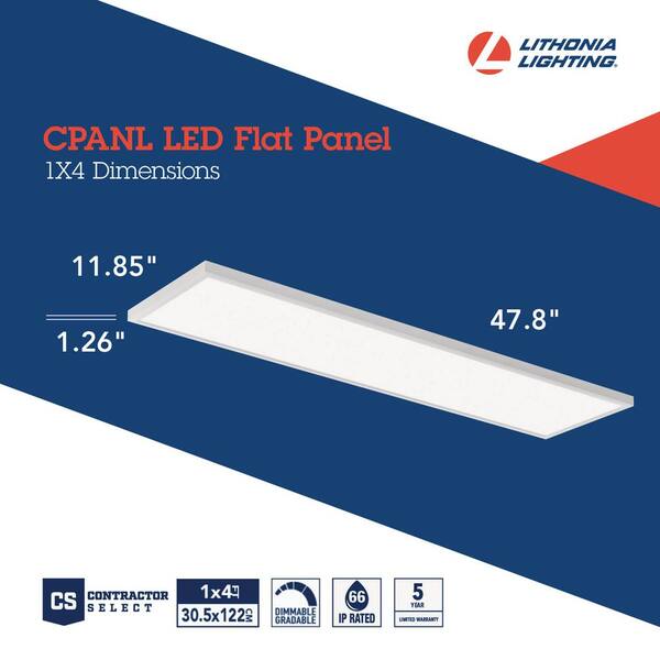 Lithonia Lighting Contractor Select CPANL DCMK 1 Ft. X 4 Ft. 4000 Lumens Integrated LED Panel Light Switchable Color Temperature