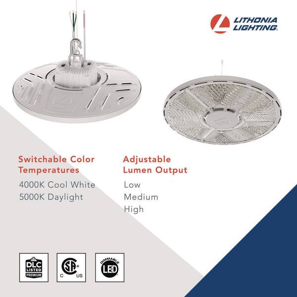 Lithonia Lighting Contractor Select CPRB 400-Watt Equivalent Integrated LED White High Bay Light Fixture Switchable CCT