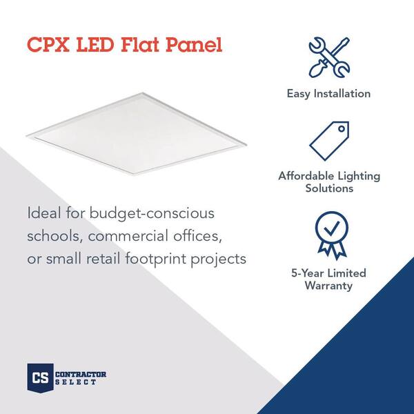 Lithonia Lighting Contractor Select CPX 2 Ft. X 2 Ft. Adjustable Lumens Integrated LED Panel Light With Switchable White Color Temperature