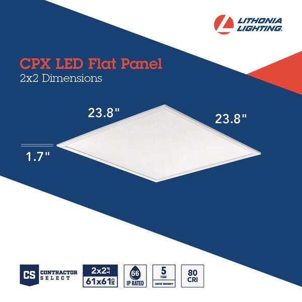 Lithonia Lighting Contractor Select CPX 2 Ft. X 2 Ft. Adjustable Lumens Integrated LED Panel Light With Switchable White Color Temperature