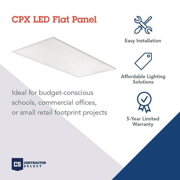 Lithonia Lighting Contractor Select CPX 2 Ft. X 4 Ft. Adjustable Lumens Integrated LED Panel Light With Switchable White Color Temperature