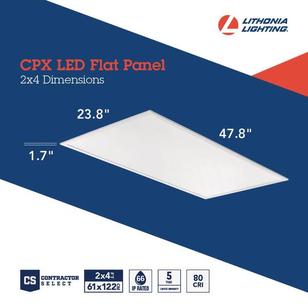 Lithonia Lighting Contractor Select CPX 2 Ft. X 4 Ft. White Integrated LED 4692 Lumens Flat Panel Light 4000K