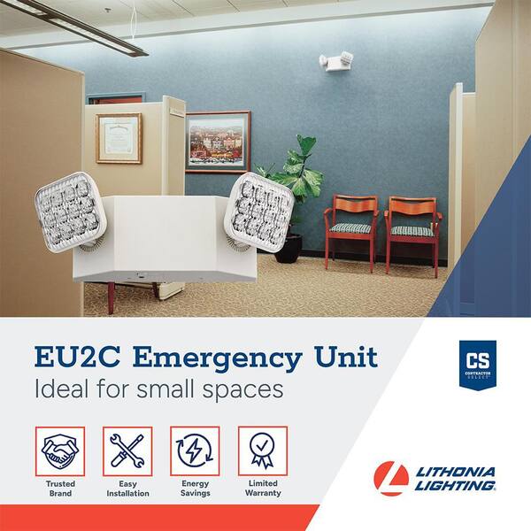Lithonia Lighting Contractor Select EU2C 120/277-Volt Integrated LED White Emergency Light Fixture With Battery