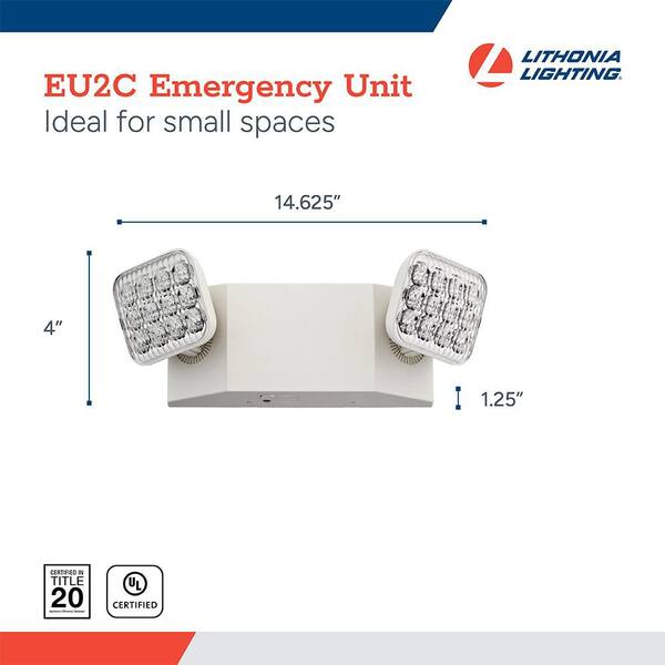 Lithonia Lighting Contractor Select EU2C 120/277-Volt Integrated LED White Emergency Light Fixture With Battery