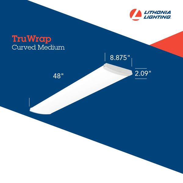 Lithonia Lighting Contractor Select TRUM Adjustable Lumen Integrated LED White Wraparound Light Fixture With Switchable Color Temperatures