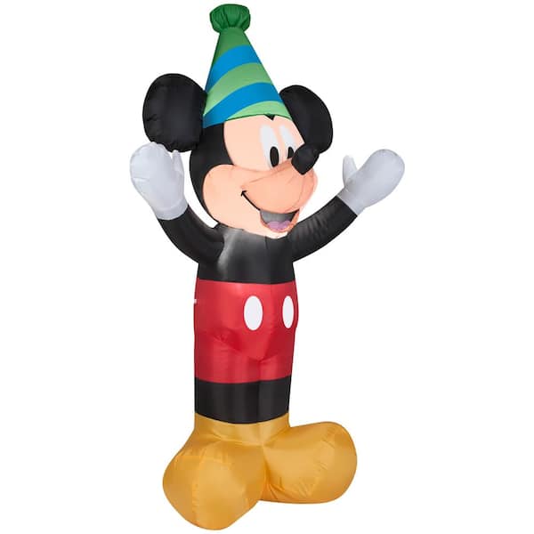 Disney 4 ft. Tall Airblown Mickey with Party Hat