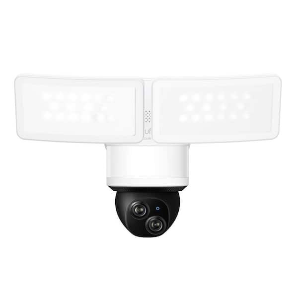 eufy E340 Outdoor Hardwired Floodlight Security Camera with Pan and Tilt Dual Lens 2 000 Lumens Local Storage No Monthly Fees